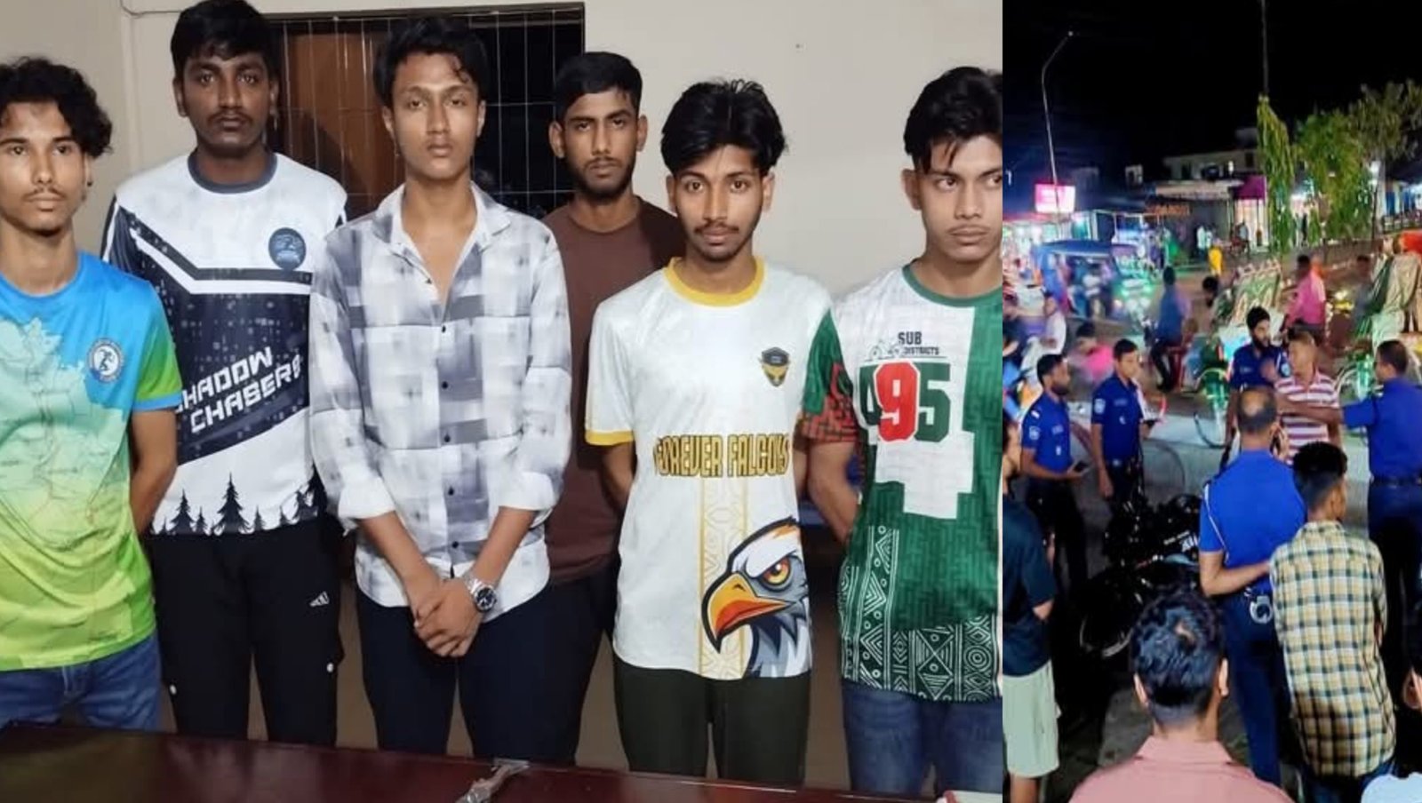 মৌলভীবাজারের পুলিশের বিশেষ অভিযানে অস্ত্রসহ আটক কিশোর গ্যাং এর ৬ সদস্য