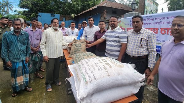 কুলাউড়ায় ৪ হাজার কৃষককের মধ্যে  বিনামূল্যে বীজ, সার ও ফলের চারা বিতরণ